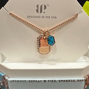 Rose Gold Plated Necklace with Turquoise Magnesite